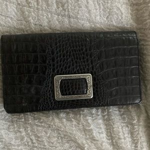 Brighton black leather clutch purse